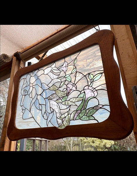 Nature Girl Stained Glass panel