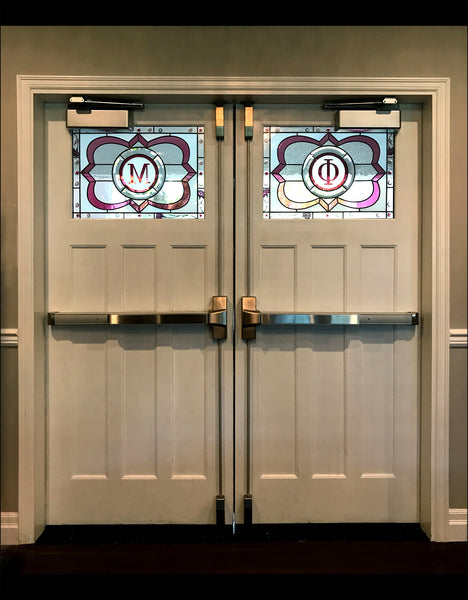 Phi Mu Sorority door windows