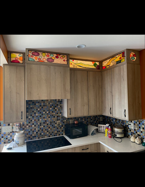 Above-cabinet fired panels, Night & Day