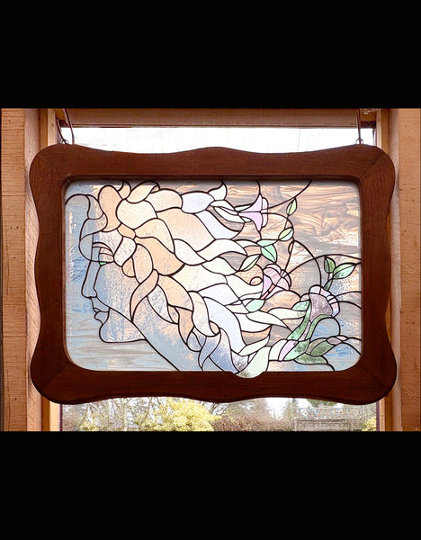 Nature Girl Stained Glass panel