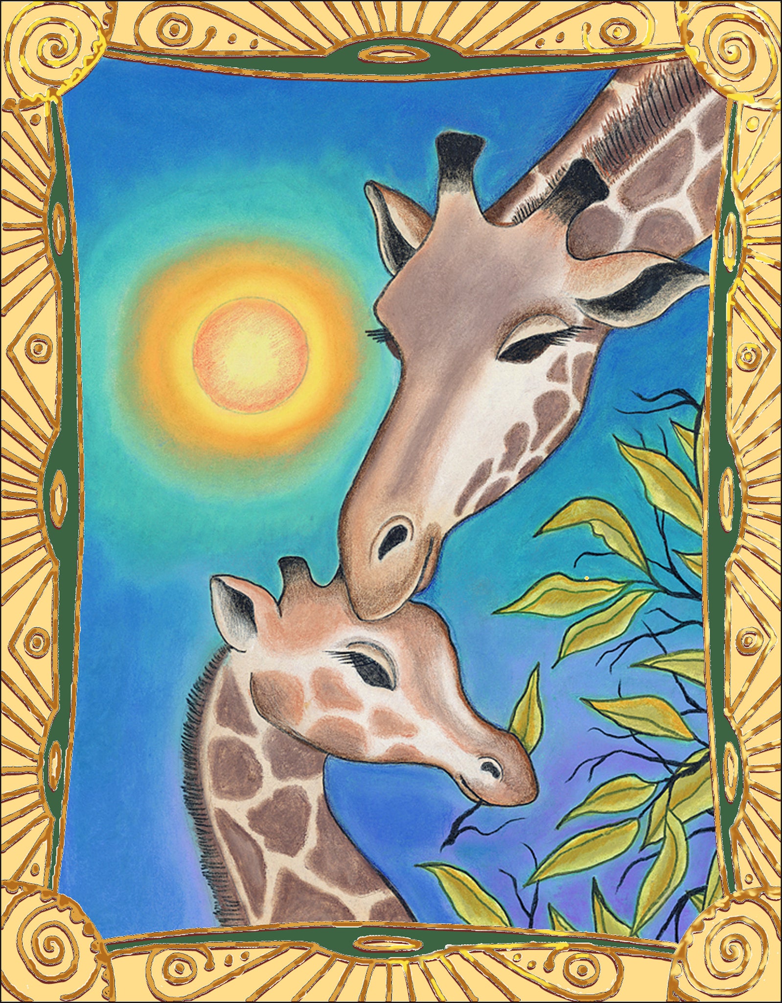 Giraffe Family Card