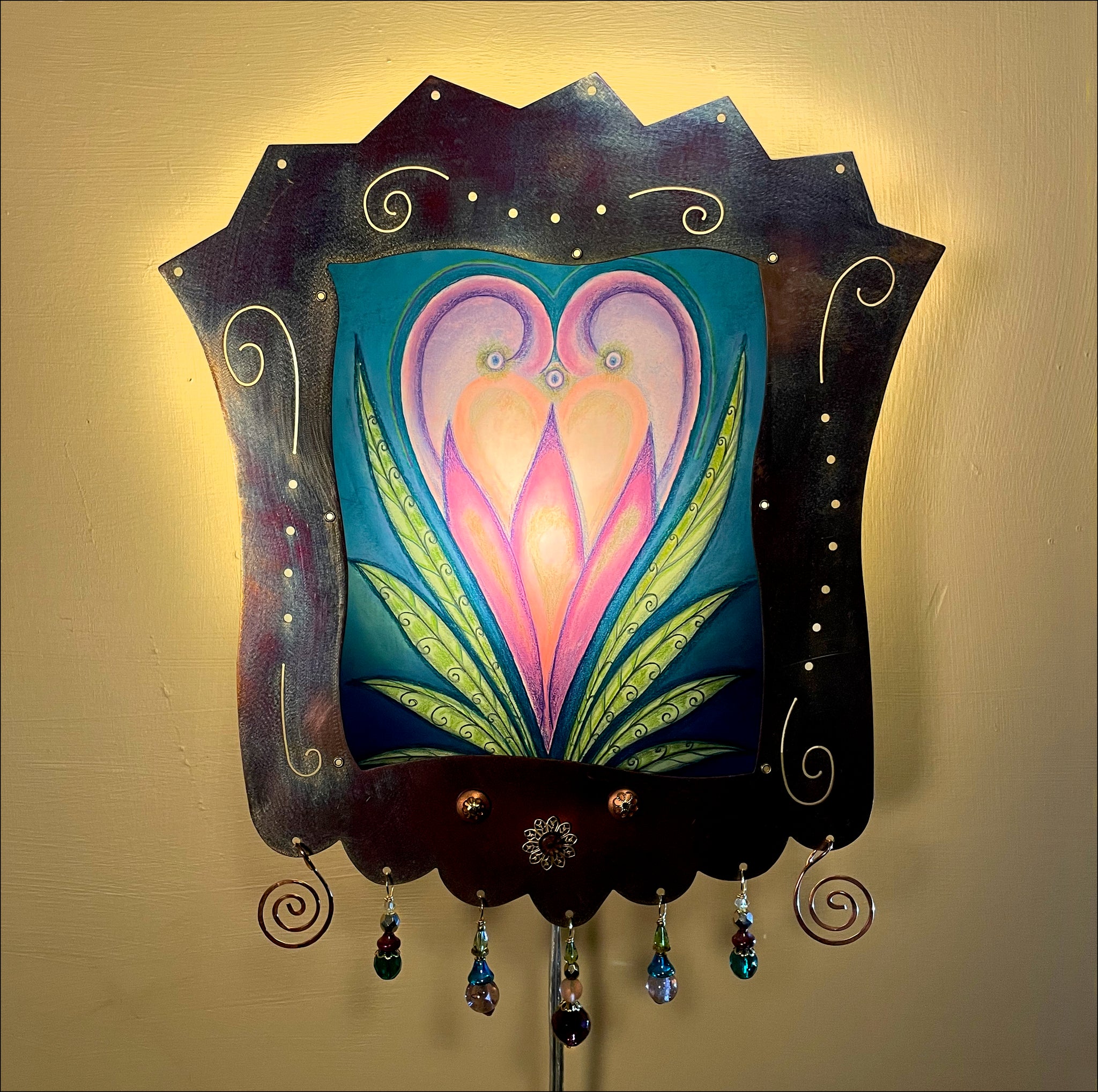 Heartflower Sconce - copper