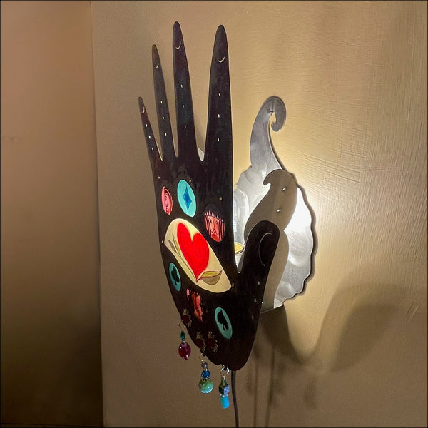 Heart in Hand Sconce - copper